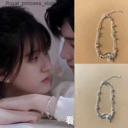 Charm Bracelets Zhao Lucy Hidden Love Same Fox Chain Charm Korean TV Star Womens Jewellery Q240321