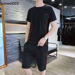 Designer Summer Suit Cool T-shirt Shorts Two-piece Breathable New Ice Silk Products Listed Explosions. 4j11