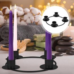 Candle Holders Advent Candlestick Kitchen Decore Table Centrepiece Winter Wrought Iron Holder Ring Ornament