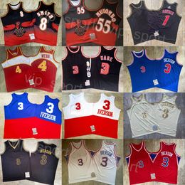 Retro Basketball Authentic Spud Webb Jerseys 4 1996 1997 Vintage Dwyane Wade 3 Another 1 Dikembe Mutombo 55 Allen Iverson 3 Steve Smith 8 Throwback 1998 2000 2001