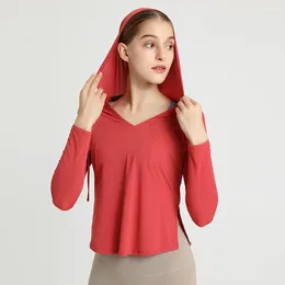 Active Shirts Women Yoga Top Long Sleeved T-shirt One Piece Sports Dress Fitness Sweater Autumn And Winter