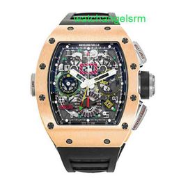 RM Watch Timeless Watch Timepiece Rm11-02 18k Rose Gold Calendar Time Month Double Time Zone Famous Luxury Rm1102