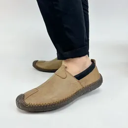 Casual Shoes Handmade Men Mens Loafers PU Leather Soft Bottom Solid Moccasins Flats All-match Man Driving