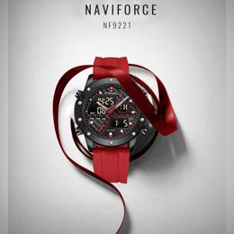 NAVIFORCE Fashion Quartz Watches LCD Display Analogue 3ATM Waterproof Sport Chronograph Reloj Hombre Gift for Men 2023