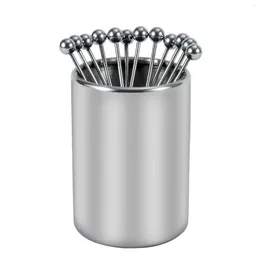 Dinnerware Sets 12x Cocktail Picks With Toothpick Holder Novelty Party Favour Home Use Pick Fork For Restaurant Wedding Kitchen Bar