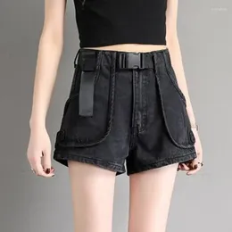 Women's Shorts Punk Short Pants For Woman To Wear Cargo Biker Jeans With Belt Denim Y2k Harajuku Low Price Outfits Outdoor