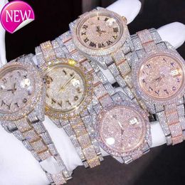 Luxurious Watches with Diamond Hip Hop Fully Iced Out Diamond Fashion Watch Brand for Men Luxury Jewellery Women Fashion Jewellery Hip Hop Moissanite Watch HB-GS