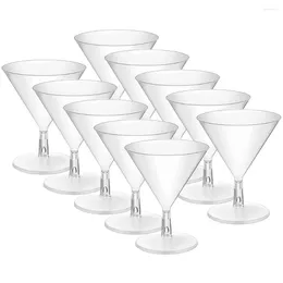 Wine Glasses 10 Pcs Martini Tumbler Red Goblet Disposable Wineglass Bar Cocktail Cups Abs Mini