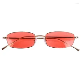 Sunglasses Vintage Women Men Rectangle Glasses Small Retro Shades S8004 Gold Frame Orange