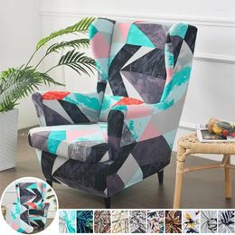 Chair Covers Bohemia Style Wing Cover Stretch Spandex Armchair Nordic Removable Relax Sofa Slipcovers With Seat Cushion