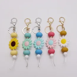 New silicone beaded bracelet accessories for foreign trade creative DIY sunflower keychains, bags, pendants, small accessories