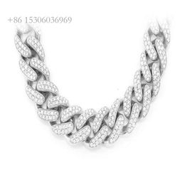 Wholesale Natural Pass Diamond Tester Miami Cuban Link Chain Customised 12Mm 14Mm 18Mm Hip Hop Necklace Bracelet Men Jewellery