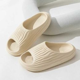 Slippers Unisex Thick Soled Anti-Skid Silent Bathroom Solid Color Home Eva Indoor Soft Shoes Couple Women Men Slides01BPC5 H240322