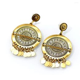 Dangle Earrings Sunspicems Vintage Round Drop Earring For Women Ethnic Wedding Jewellery Retro Gold Silver Colour Bohemia Bride Gift