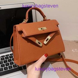 Hremms Kelyys Classic Designer Fashion Bag Autumn Small 2024 New Online Celebrity Crossbody Womens Versatile Fashionable Handbag Have Real Logo