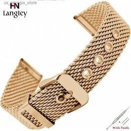 Watch Bands Stainless Steel Coarse Mesh Milanese Strap For Men Women Wrist Bands es Accessories bands 20mm/22mm/24mm 2019 New Y240321