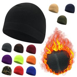 Berets Fashion Windproof Women Men Polar Fleece Warm Beanie Hat Unisex Outdoor Hiking Autumn Winter Comfortable Cycling