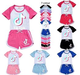 girls shorts sport suit tracksuits summer outfits set childrens baby boy clothes tracksuit Cute TIK TOK tiktok kids clothing G40Y42668705