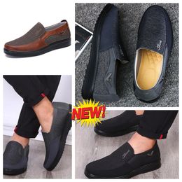 Shoe GAI sneaker sports Cloth Shoes Men Singles Business Low Top Shoes Casual Soft Sole Slipper Flat Leather Men Shoe Black comforts softs sizes 38-50