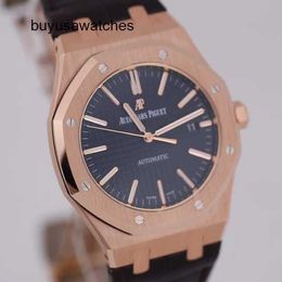 Classic AP WristwatchRoyal Oak 15400OR Mens Watch Rose Gold Black Face Automatic Mechanical Swiss Famous Watch Business Dress Clocks Luxury Sports Diameter