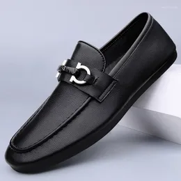 Casual Shoes Genuine Leather Mens Loafers Fashion Mocasines Leisure Slip On Footwear High Quality Man Driving