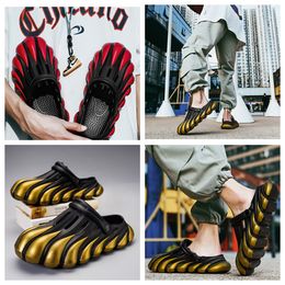 Painted Five Claw Golden Dragon EVA Hole Shoes with a Feet Feeling Thick Sole Sandals Summer Beach Men's Shoes Toe Wrap Breathable GAI fashion Men Slippers red silvery