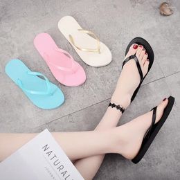 Slippers Flip Flops Summer Fashion Flat Bottom Anti Slip Simple Solid Colour Student South Korean Edition Beach Women Shoes