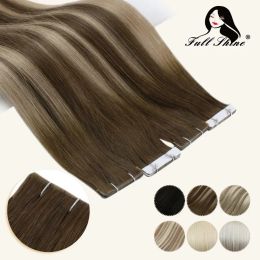 Extensions Full Shine Invisible Seamless Injection Tape in Human Hair Extensions Brown Colour Virgin Real Tape Hair Extensions Long Lasting