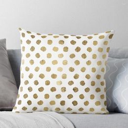 Pillow Luxurious Faux Gold Leaf Polka Dots Brushstrokes Throw Elastic Cover For Sofa Luxury Decor