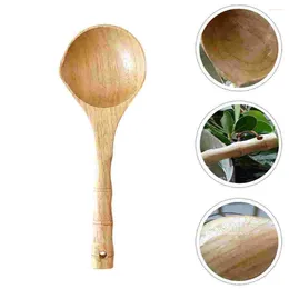 Spoons Water Spoon Sauna Wooden Long Handle Ladle Japanese Accessories Scoop Room Using Bucket Sweat Steaming Multi-purpose