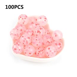 Necklaces 12mm/15mm Silicone Beads 100pcs Silicone Bead Pacifier Clip BPA Free Teething Baby Necklace Charms Chew Charms Oral Care