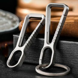 Tools Titanium Alloy Key Ring Hang Outdoor EDC Tool Keychain Titanium Pocket Camping Hiking Carabiner Holder with Gift Box