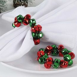Towel Rings 4PCS Christmas Metal New Colourful Bells Napkin Ring Table Setting Dining Kitchen Party Table Decor Napkin Buckle 240321