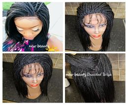 Short Bob Synthetic Wigs For African Black Women Lace Front Wig African Braiding box Braids wig with baby hair Heat Resistant8846181