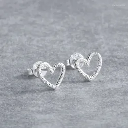 Stud Earrings 925 Silver Plated Love Heart For Women Girls Party Wedding Jewellery Gift Eh650