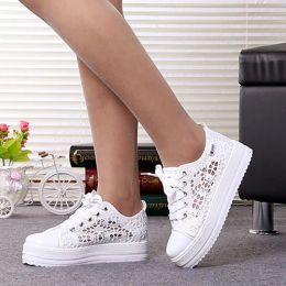 Boots New Arrival Mesh Net Women Casual Shoes Outdoor Solid Color Sneakers Lace Up Summer Comfortable Zapatos Mujer Shoes Size 3543