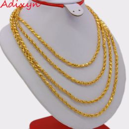 Necklaces Adixyn Length 200cm 4mm Ethiopian Chain Necklaces for Women/men,gold Color African Eritrean Necklace/dubai/arab N0254