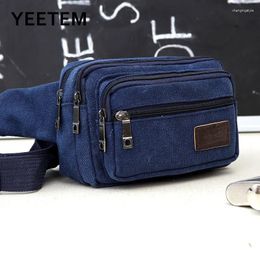 Waist Bags Bag Packs Belt Messager Shoulder Vintage Canvas Multifunction Travel Outdoor Male Pack