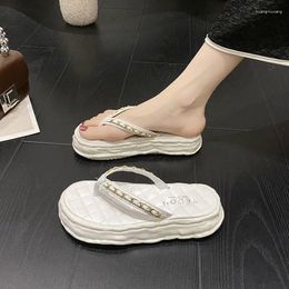 Slippers Slides For Women 2024 Spring Thick Soled Women's Sandals Fashion Solid Colour Flip Flops Leisure Heightening Shoes