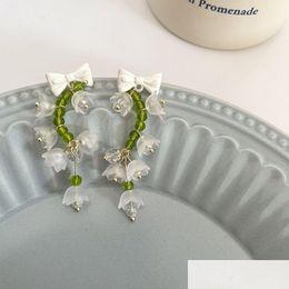 Dangle Chandelier Lily Of The Orc Tassel Sier Needle Earrings New Frosted Beaded Super Fairy Sen Girl Design Ear Clip Jewelry Drop Del Dhsq4