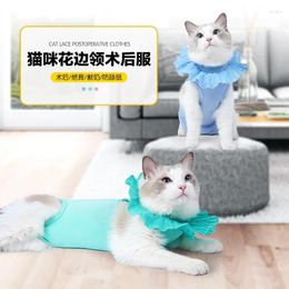 Cat Costumes Postop Sterilization Jumpsuit For Pet Weaning Kitten Clothing Anti Licking After Recovery Care Lace Clothes