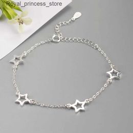 Charm Bracelets New Fashion Jewellery Beautiful 925 Sterling Silver Star Simple Personality Sweet Q240321