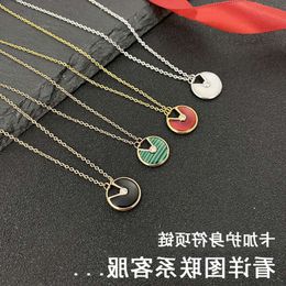 screw choker necklaces carter jewelry Gold Plated Card with Amulet Necklace Female Plated 18k Rose Gold White Fritillaria Red Jade Marrow Lock