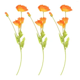 Decorative Flowers Artificial Poppies Flower Simulation Fake Plant Decor Household Home Arrangement Prop