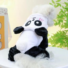 Dog Apparel 1Pc Pet Jumpsuit Breathable Fashionable Panda Shape Hooded Coat Warm Comfy Winter Four Legged Clothing Supplies