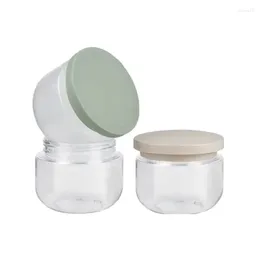 Storage Bottles 16pcs Cosmetic Hair Mask Pots Skincare Cream Jars Empty Clear Wide Month Bottle Round Bottom Plastic Containters With Lids