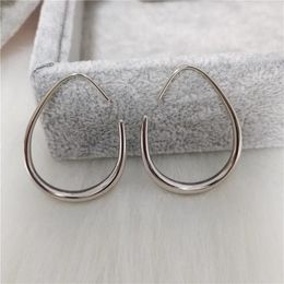 Hoop Earrings 925 Silver Plated Piercing Water Drop Shape Earring For Women Girls Party Wedding Jewellery Eh2008