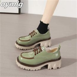 Pumps Small leather shoes for women in spring 2023 new fashion easy to wear thick heel easy to wear single shoes high rise Lefu shoes