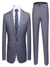 Men039s Suits Blazers 2021 Asian Size Mens Set Grey Formal Blazer Pants Marriage Tuxedo Male 2 Piece Suit Terno Wedding Slim 3337587