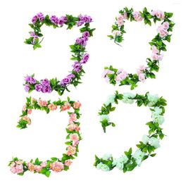 Decorative Flowers Artificial Vine Holiday Wreath Leaves Plants Garland Flower